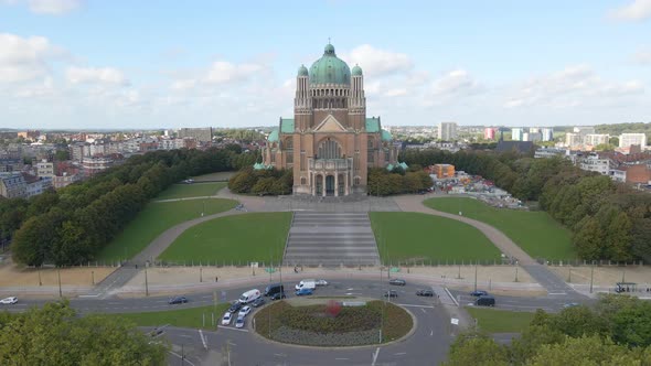Approaching the Basilica of the Sacred Heart in Brussels