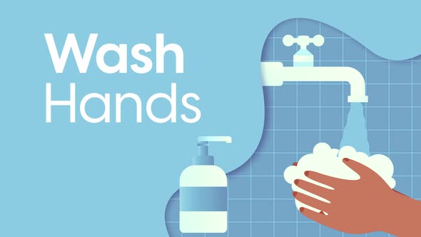 Washing Hands with Hand Sanitizer Animation