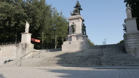 NANTES, FRANCE - JULY 2016 Art of Monument of dead of war 1870 in city center with sculptures and co