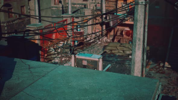 Garbage Dump with Ruined Buildings After Battle alt