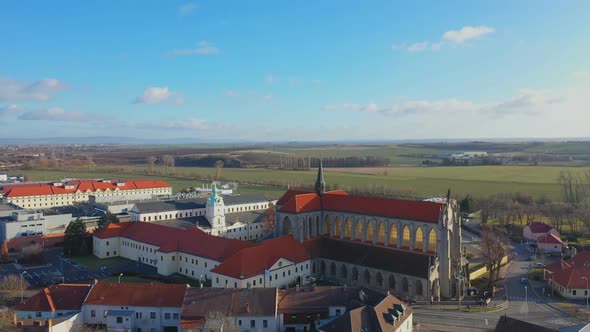 Aerial View of Church Of Assumption Of Our Lady And Saint John Baptist, Kutna Hora In Czech Republic