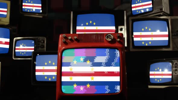 Flag of Cape Verde and Retro TVs.