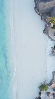 Vertical Video Boats in the Ocean Near the Coast of Zanzibar Tanzania