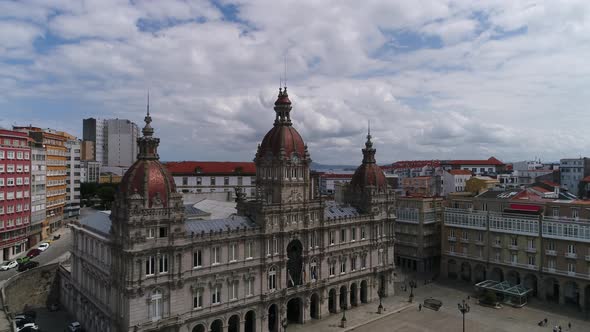 Palace in Coruna, Spain Aerial View