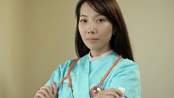 Portrait of a Young Asian Female Doctor