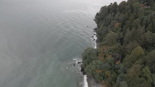 Aerial view of Green cape and Botanical garden in Batumi, Georgia