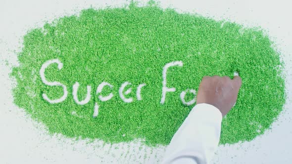 Green Hand Writing   Super Foods 