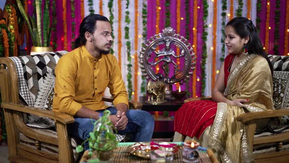 Indian Family Celebrating Raksha Bandhan Festival