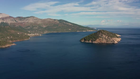 The rocky coastline of Thasos island