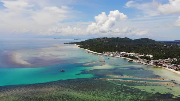 Beautiful high view of nature with sea ocean