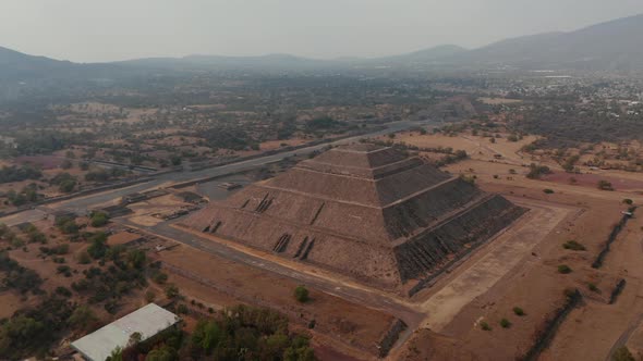 Birds Eye View of the Pyramids of Teotihuacan  Ancient Mesoamerican City Located in Mexico Valley