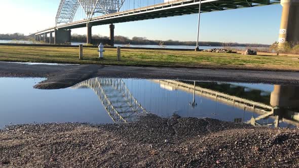 Mississippi River Bridge in Reflection