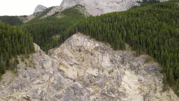 Particular mountain rock in The Kananaskis Country in the Canadian Rockies. Natural unexploited envi