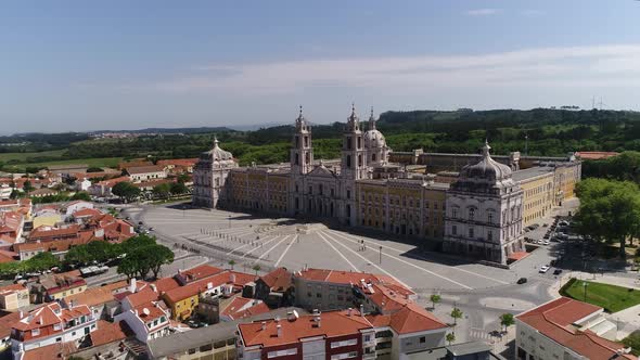 Mafra and Facade of the Royal Palace in Marfa, Portugal