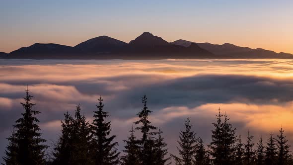 Sunset in Mountains Nature