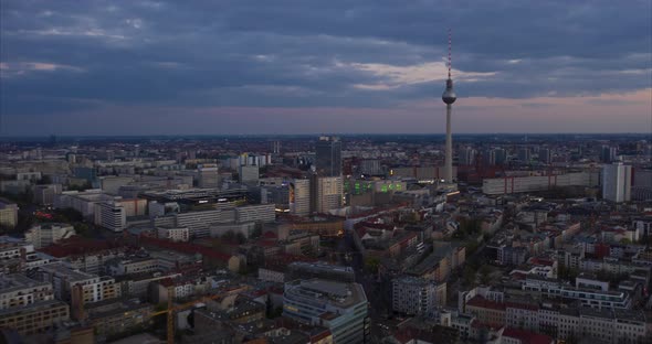 Day to Night Aerial Hyperlapse of Berlin, Germany Alexanderplatz TV [4K]