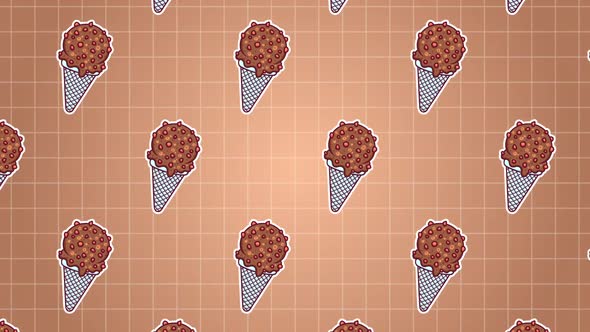 Chocolate Cone Ice Cream Background