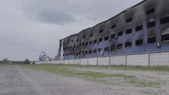 Bucha Ukraine  Warehouse Destroyed By War