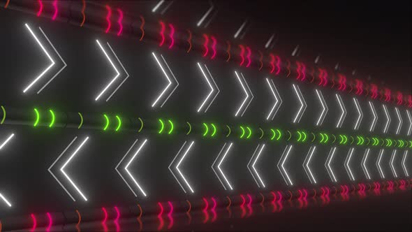 Neon Arrows Loop 4k