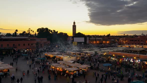 Tourists at Djemaa el Fna square