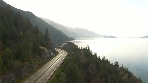 Sea To Sky Hwy in Howe Sound Near Squamish