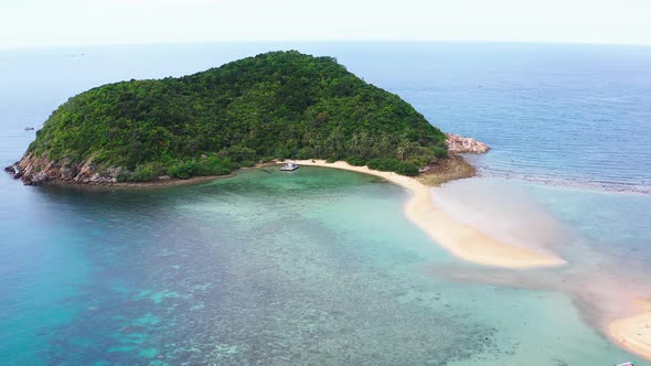 Aerial View of Mae Haad Beach in Koh Phangan Surat Thani Thailand