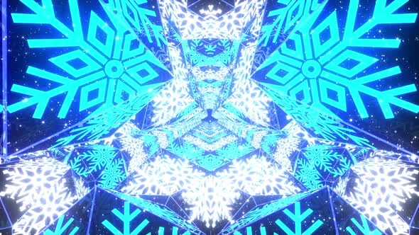 4k Neon Cyber Snowflakes Vj Loop 1 alt