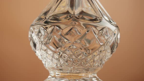 Empty Crystal Decanter Closeup