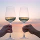 Hands Making Cheers with Wine in Glass Against the Sea - VideoHive Item for Sale