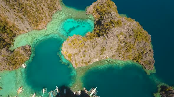 Seascape with a Beautiful Lagoon Philippines, Palawan