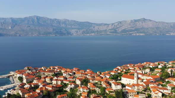 Croatia, Aerial view at the town, Vacation and adventure, Town and sea