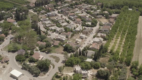 Aerial view of Beit Hillel, a cooperative agricultural community in Northern Israel, Aerial view.