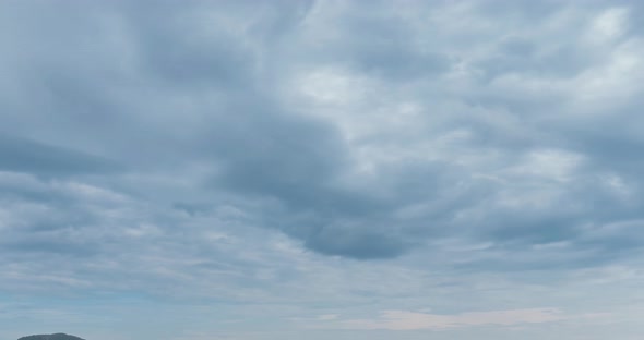 Time Lapse of Day Clouds Over the Wonderful Bay of Phi Phi Island Landscape with Boats. Andaman Sea