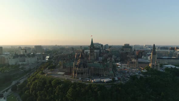 Aerial of Ottawa, with the Parliament Buildings