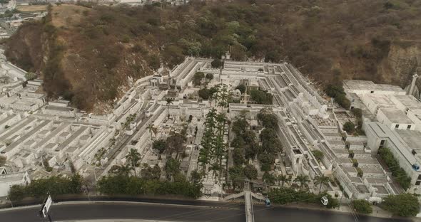 Aerial view cemetery of Guayaquil City in Ecuador
