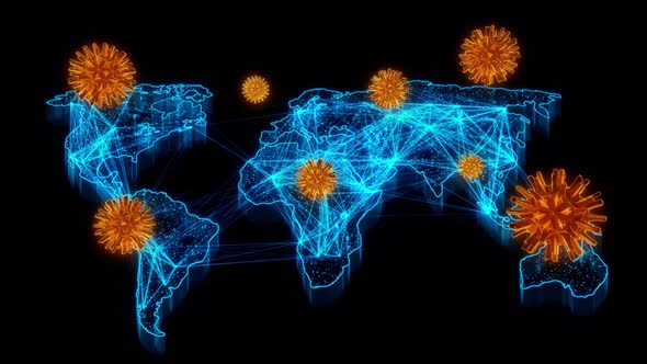 Corona Virus World Map Futuristic
