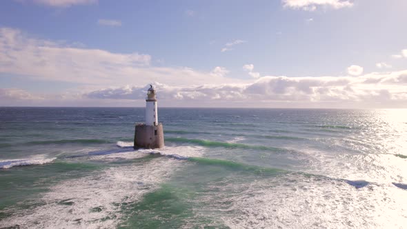 Rattray Head Lighthouse on the North East Coast of Scotland