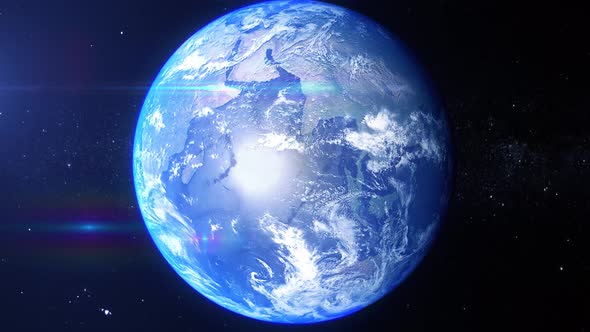 Realistic Earth Zoom South Atlantic Ocean