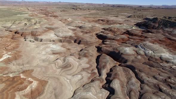 Aerial view high above the Utah desert