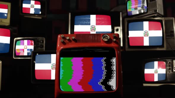 Flag of the Dominican Republic and Retro Televisions.
