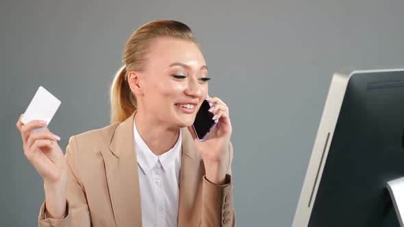 Finance, Internet Shopping and Online Purchase Concept, Pretty Young Woman Making Online Payment