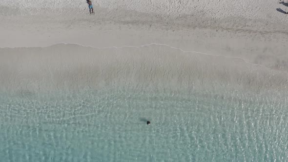 Ungraded Aerial view of Laginha beach in Mindelo city in Sao Vicente Island in Cape Verde