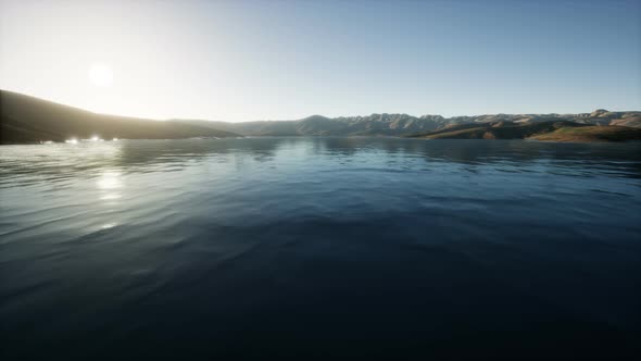 Beautiful Calm Lake with Sunset