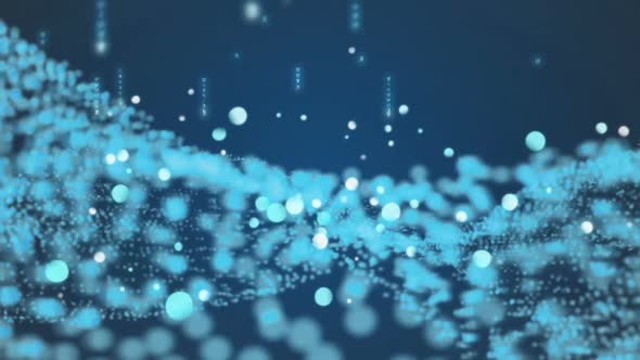 Digitally generated sparkling blue lights