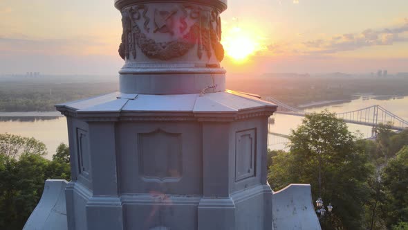 Monument To Vladimir the Great at Dawn in the Morning, Kyiv, Ukraine