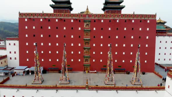 Aerial View of The Putuo Zongcheng Buddhist Temple, Chengde, China