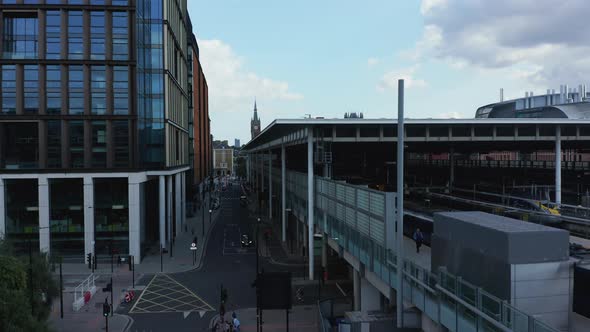 Ascending View of Modern Buildings in Town