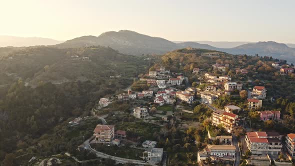 Aerial view of ancient Calabrian village