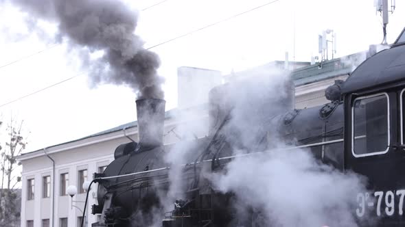 Vintage Black Steam Locomotive