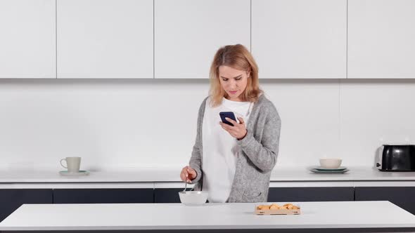 Female Messaging Use Mobile at Home